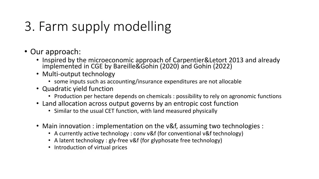 3 farm supply modelling 1