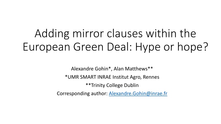 adding mirror clauses within the european green