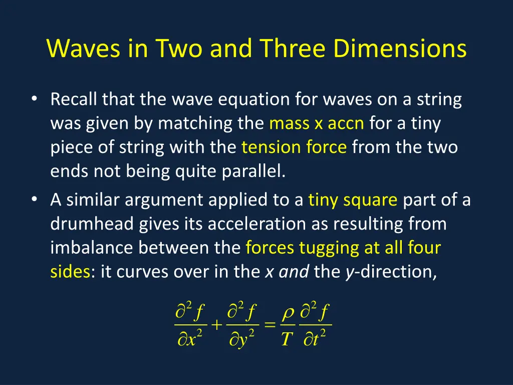 waves in two and three dimensions