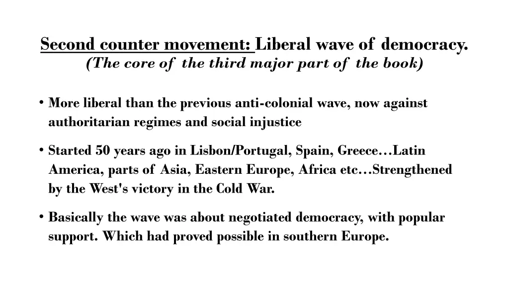 second counter movement liberal wave of democracy