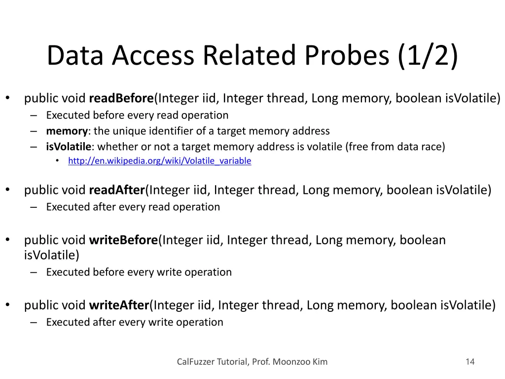 data access related probes 1 2