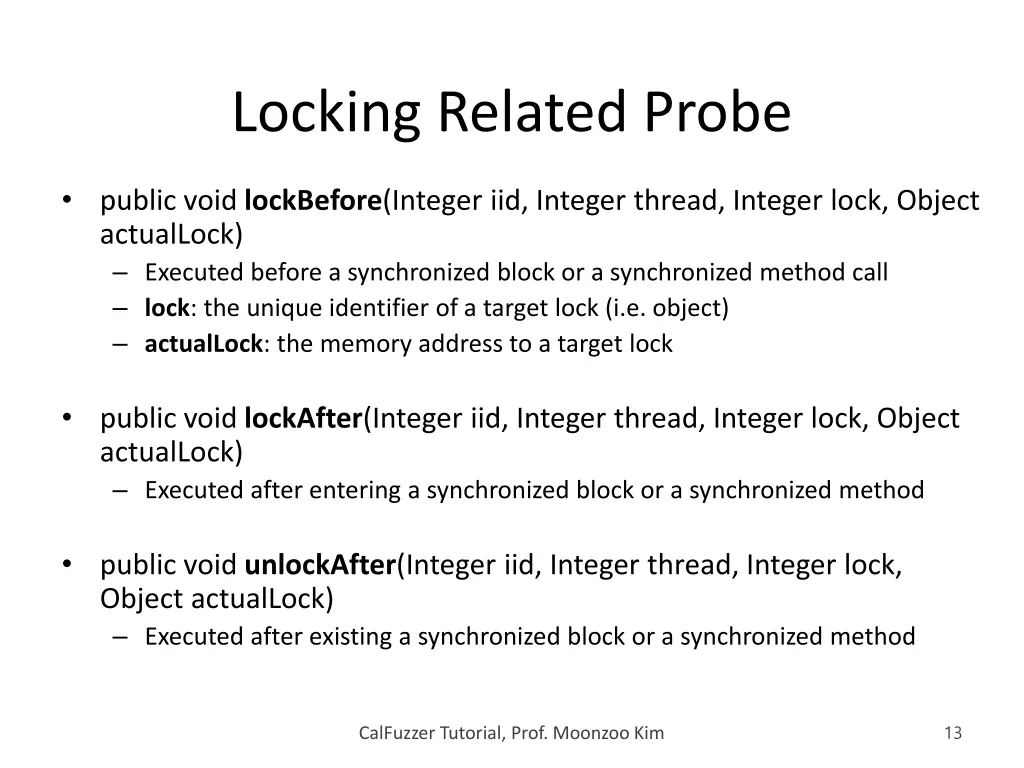 locking related probe