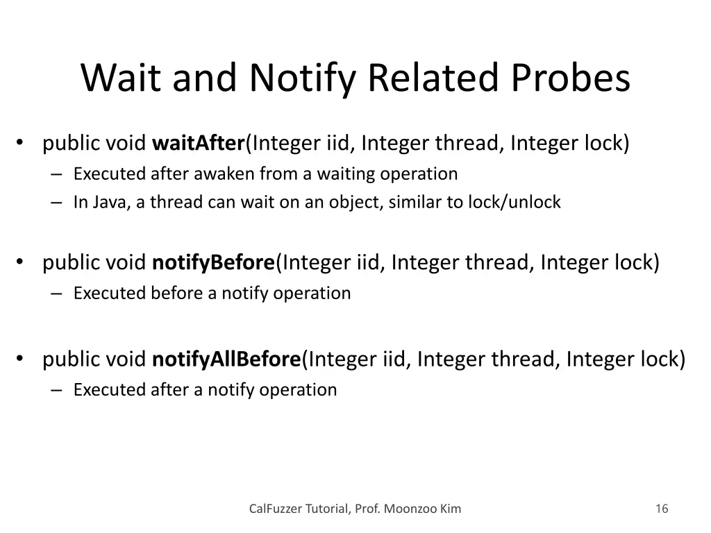 wait and notify related probes