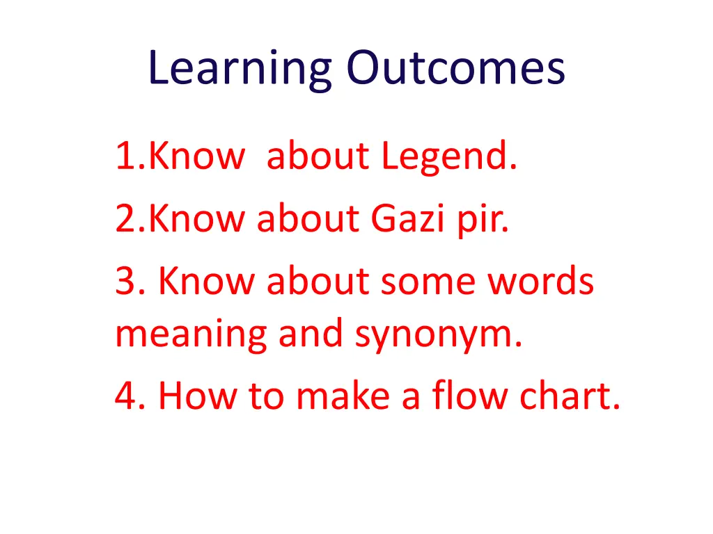 learning outcomes