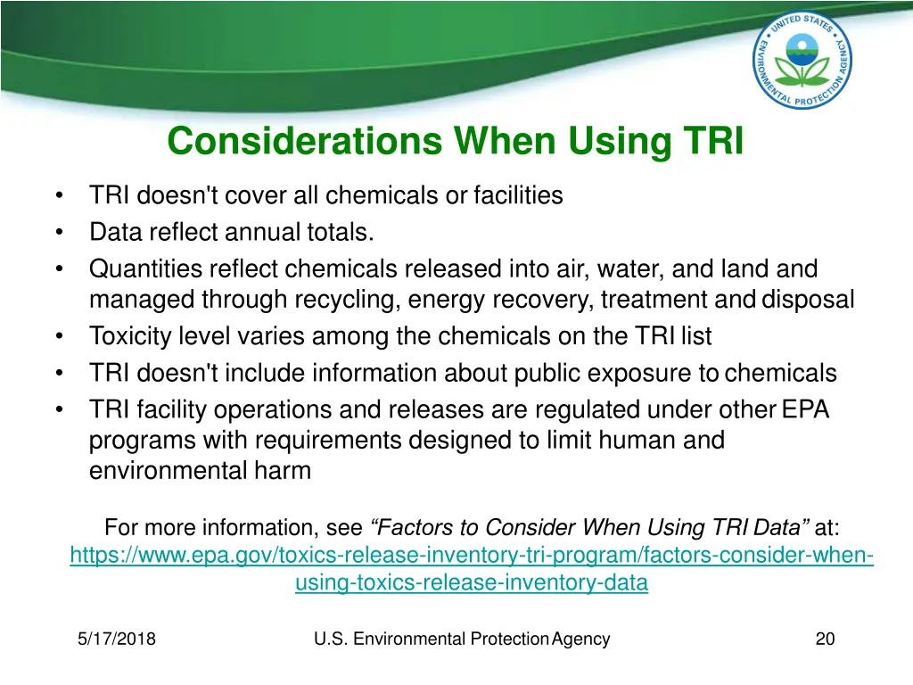 considerations when using tri