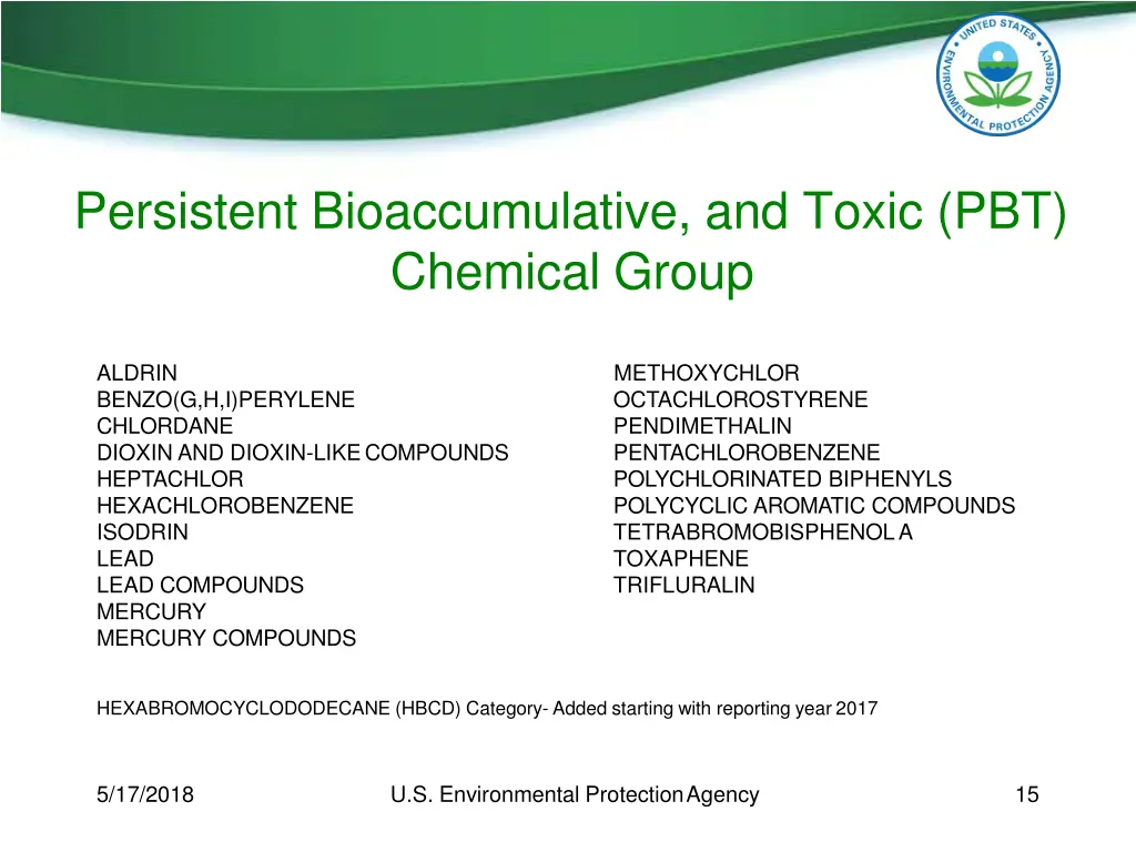 persistent bioaccumulative and toxic pbt chemical