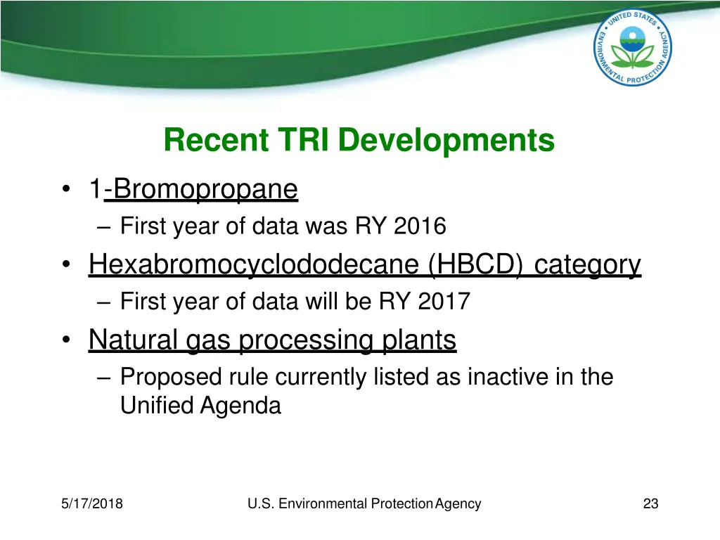 recent tri developments