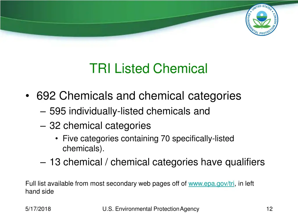 tri listed chemical