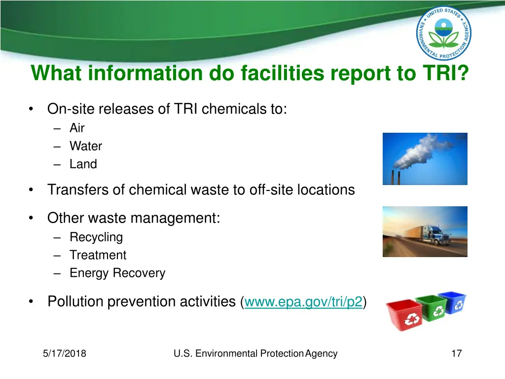 what information do facilities report to tri