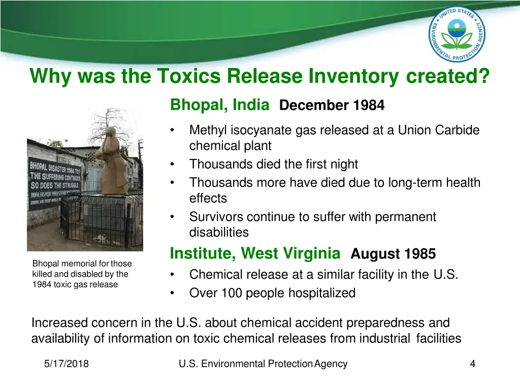 why was the toxics release inventory created