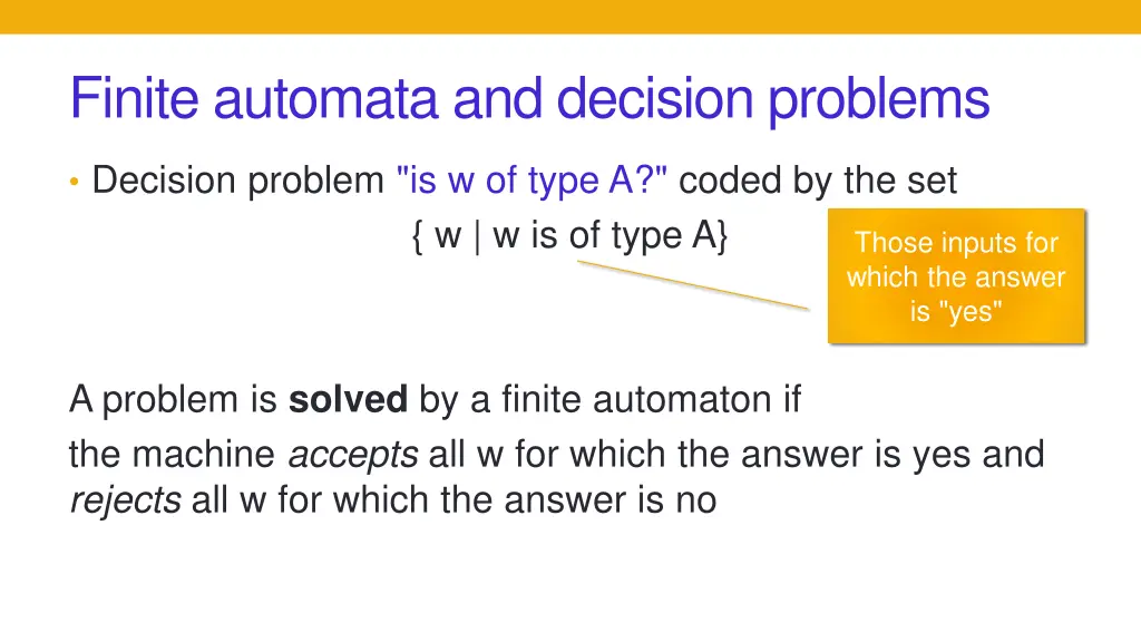 finite automata and decision problems