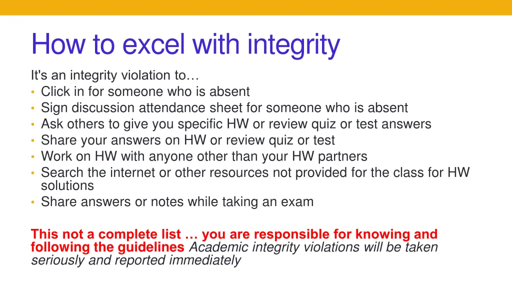 how to excel with integrity