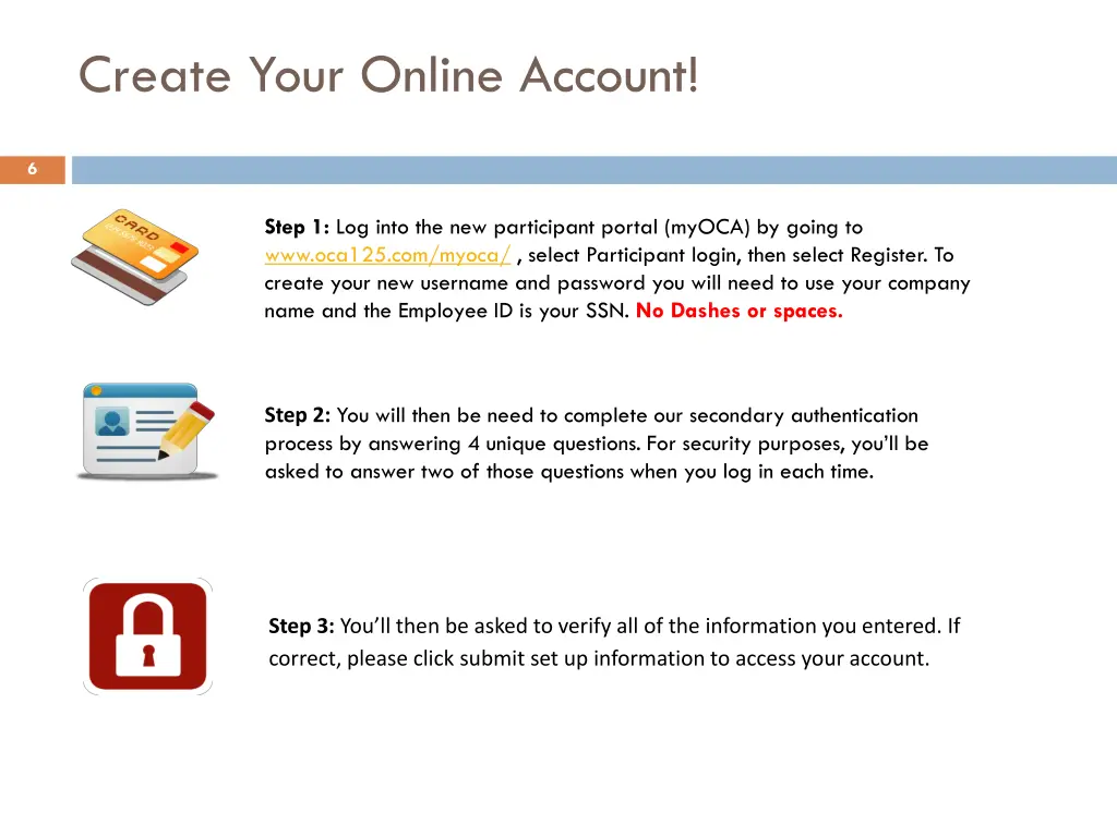 create your online account