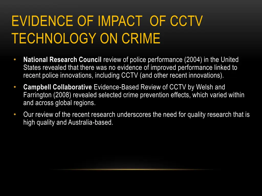 evidence of impact of cctv technology on crime