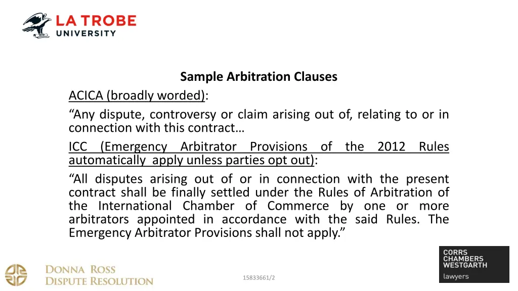 sample arbitration clauses