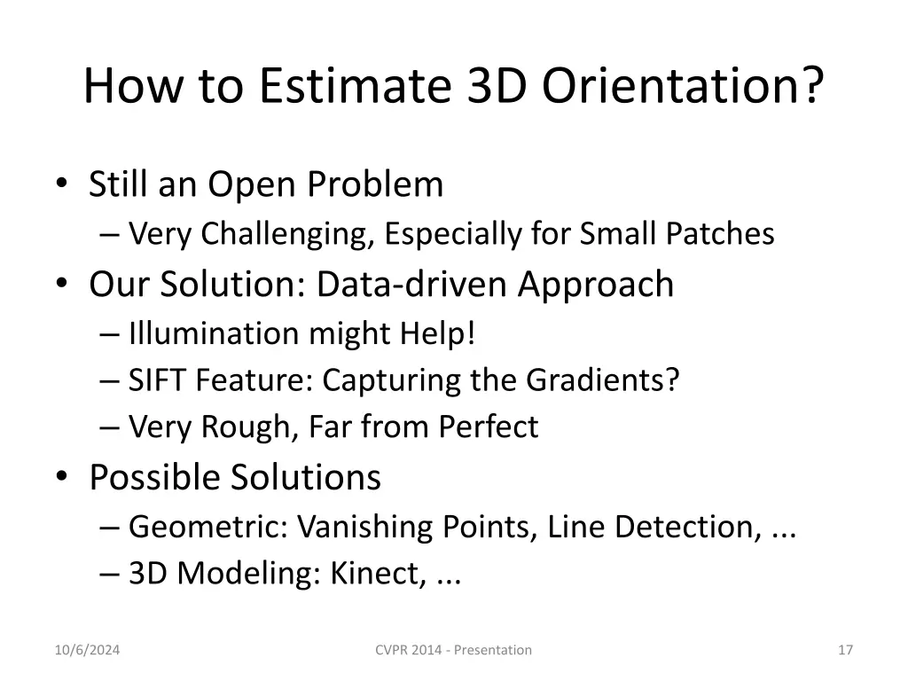 how to estimate 3d orientation