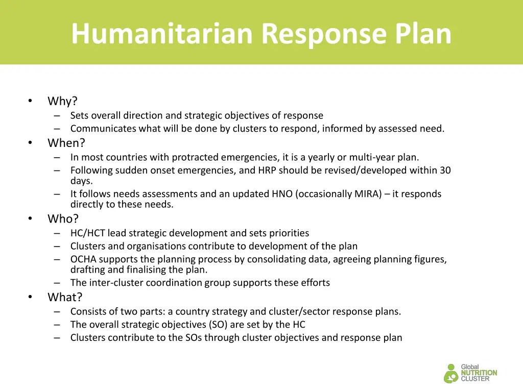 humanitarian response plan