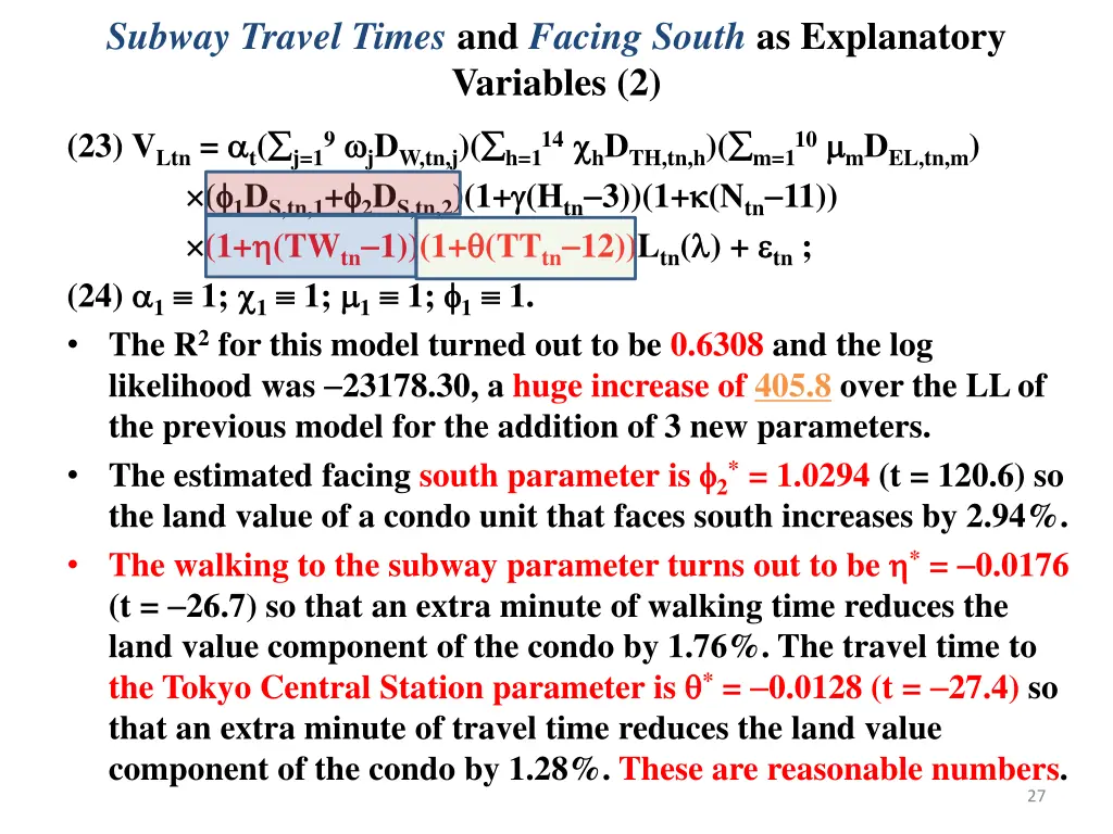 subway travel times and facing south 1