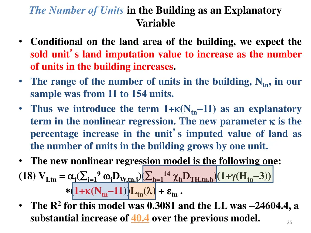 the number of units in the building