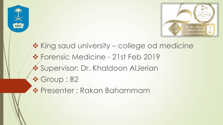 king saud university college od medicine forensic