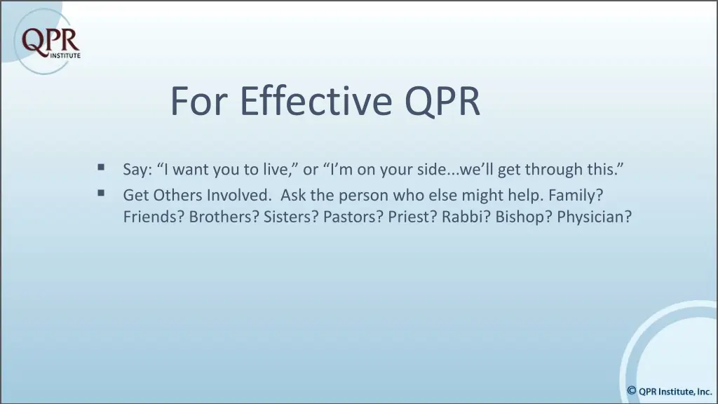 for effective qpr