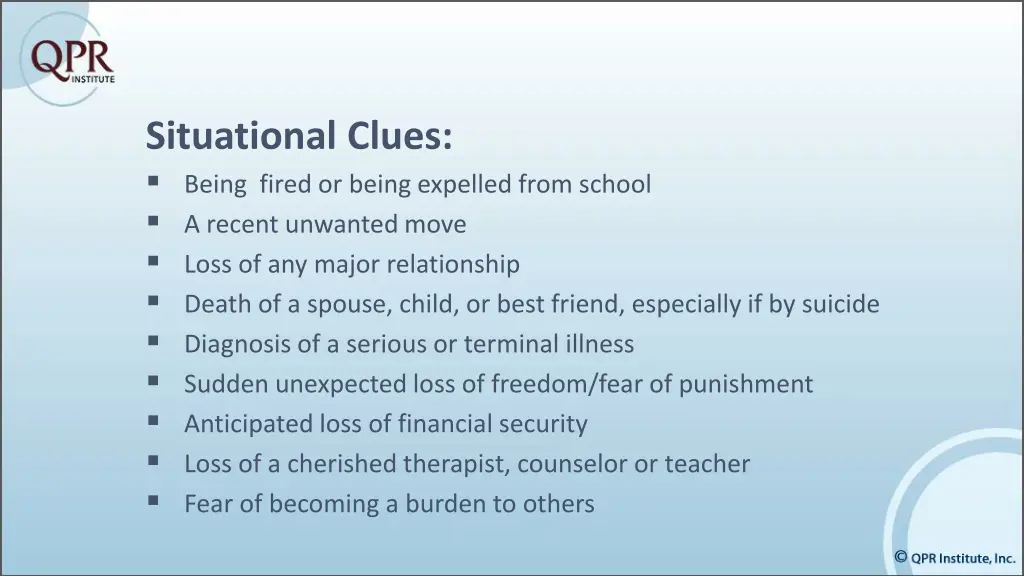 situational clues being fired or being expelled