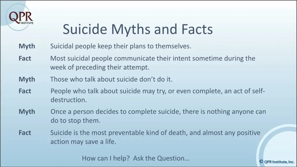 suicide myths and facts 1