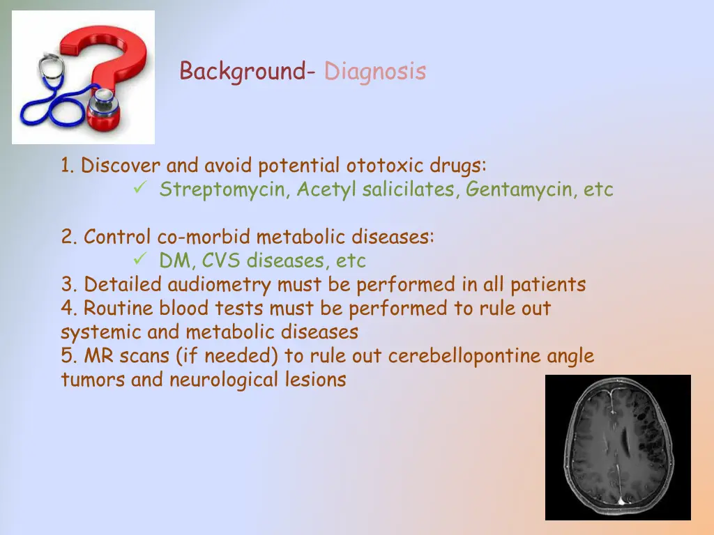 background diagnosis