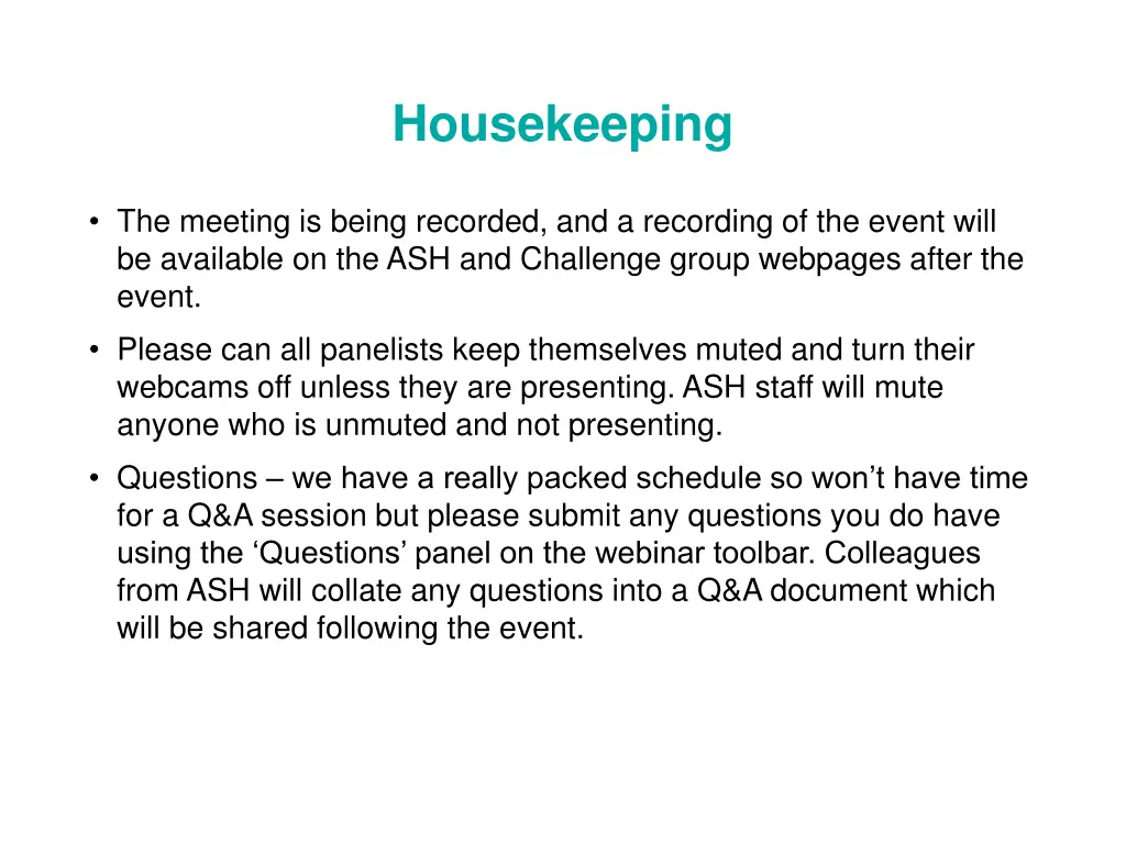 housekeeping