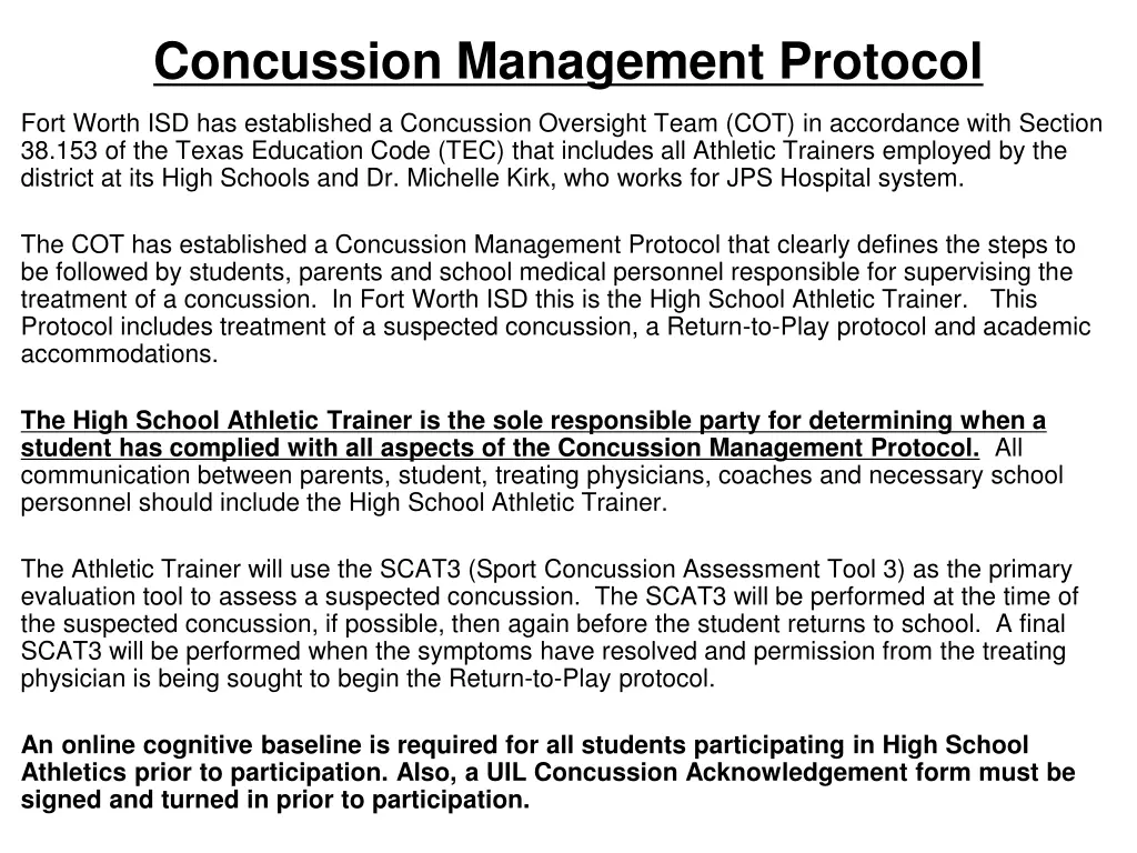 concussion management protocol