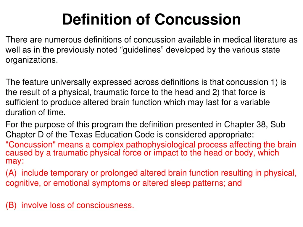 definition of concussion