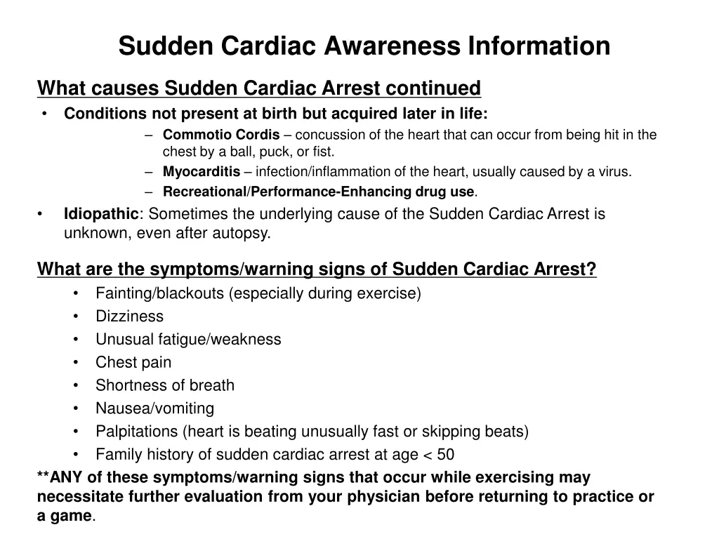 sudden cardiac awareness information 2