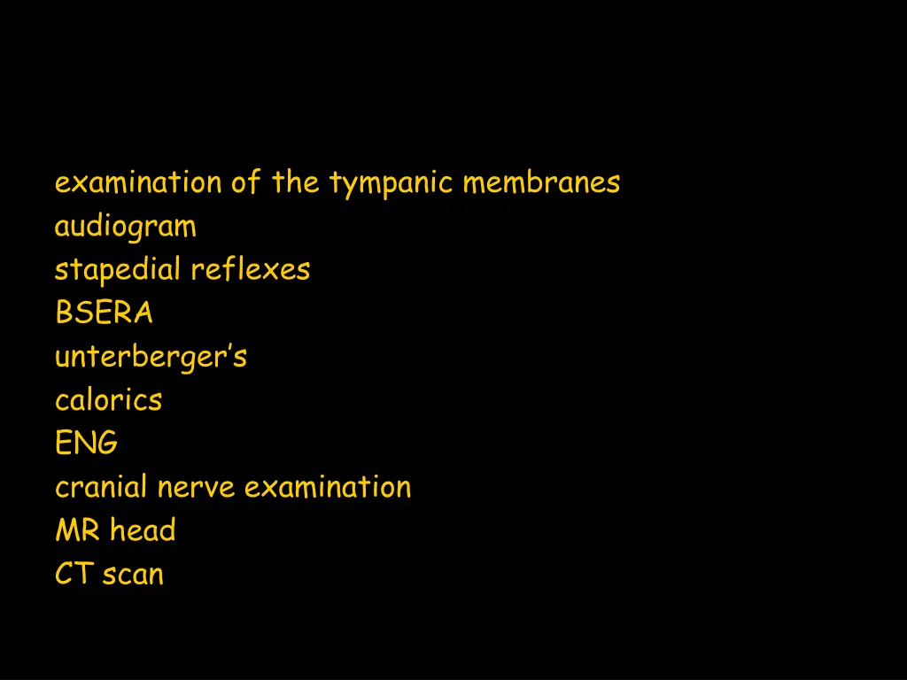 examination of the tympanic membranes audiogram