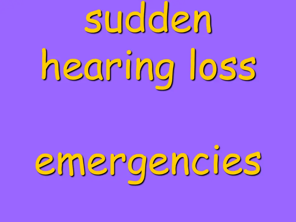 sudden hearing loss