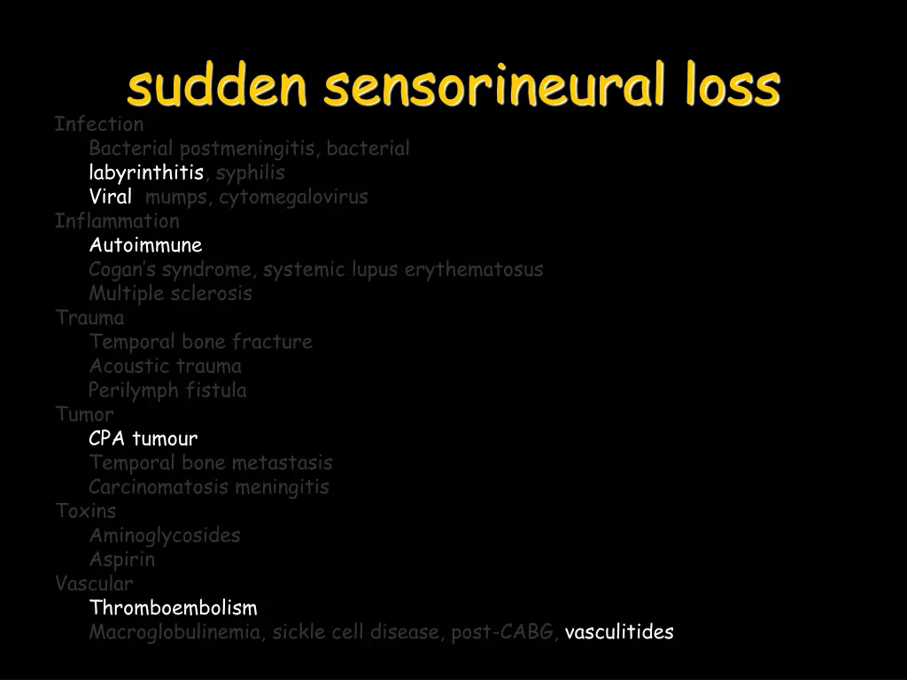 sudden sensorineural loss infection bacterial 2