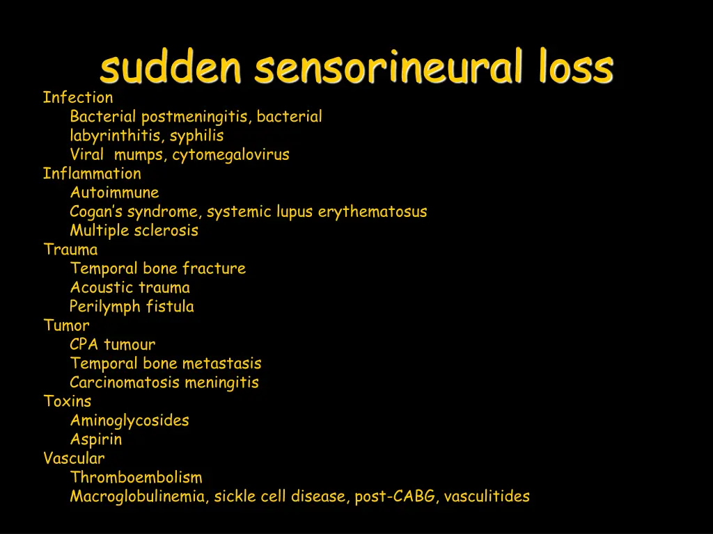 sudden sensorineural loss infection bacterial