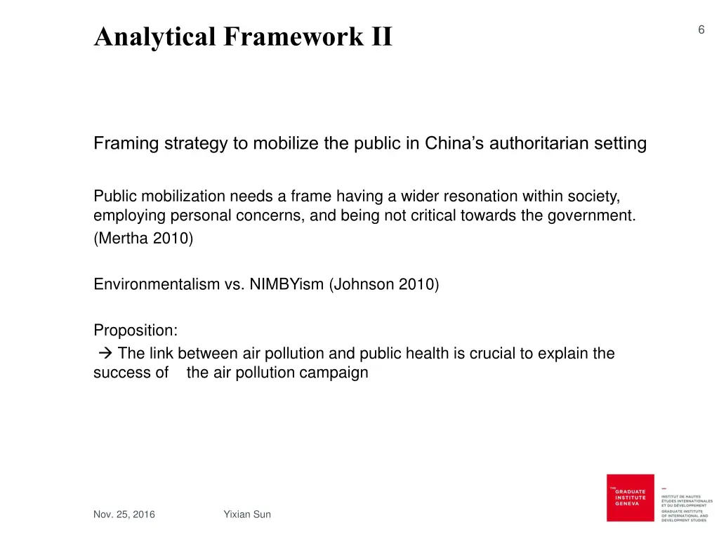 analytical framework ii