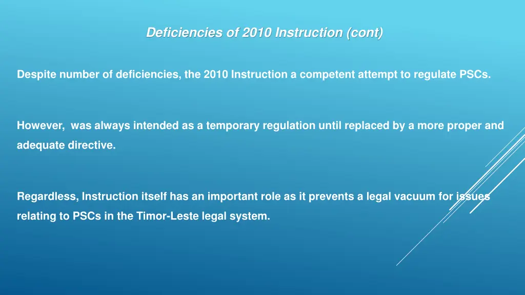 deficiencies of 2010 instruction cont