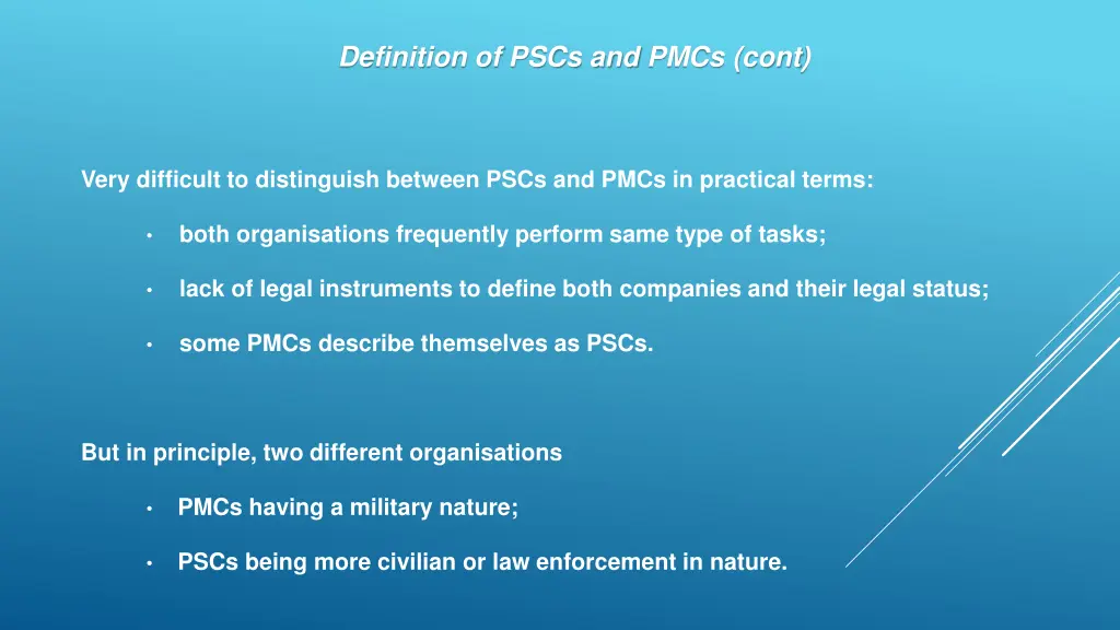 definition of pscs and pmcs cont 2