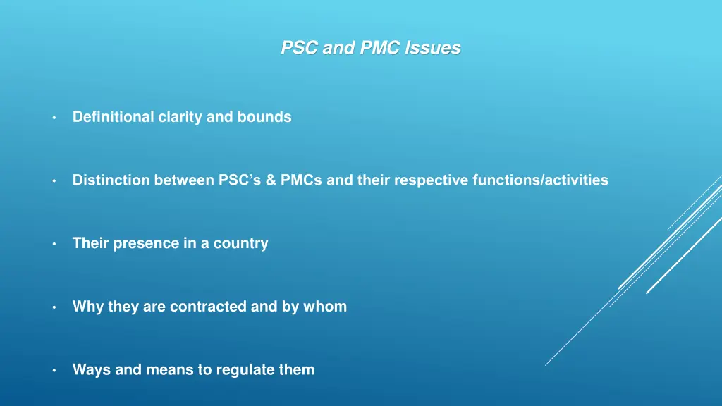 psc and pmc issues