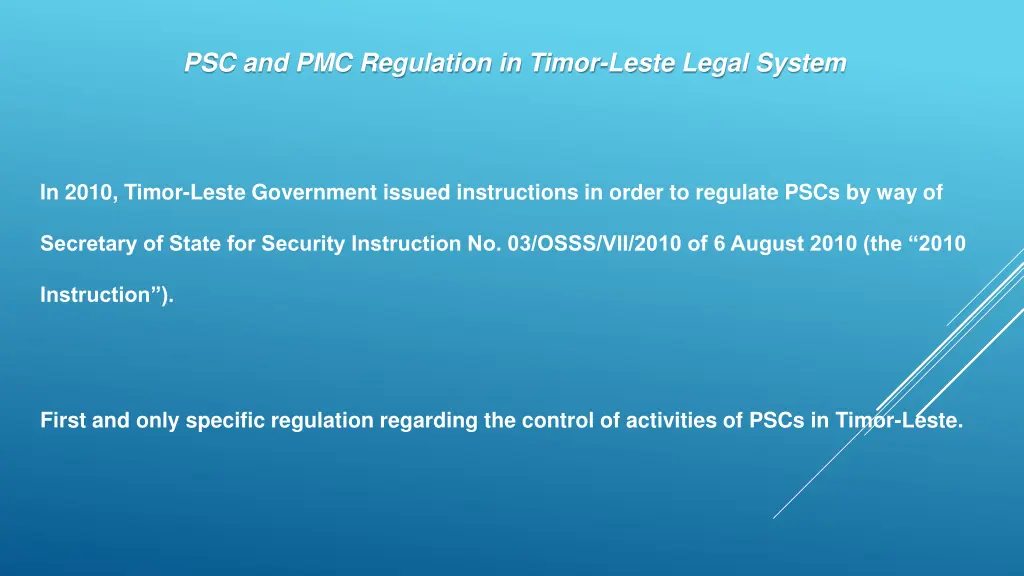 psc and pmc regulation in timor leste legal system