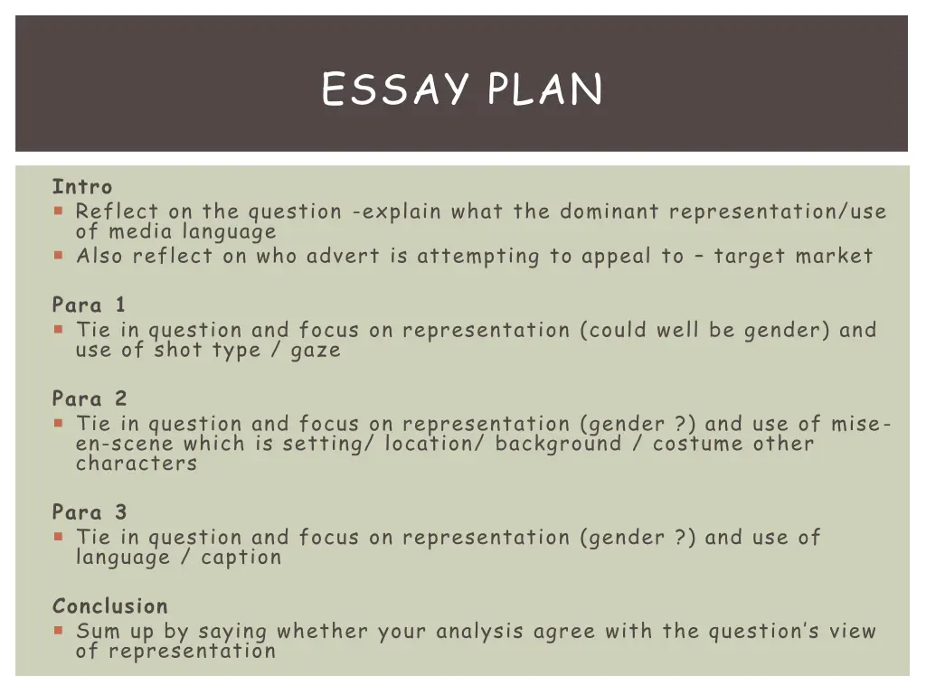 essay plan