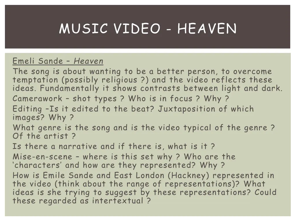 music video heaven