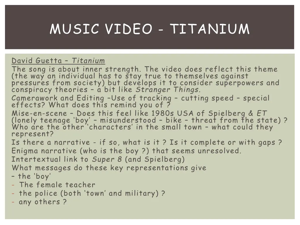 music video titanium