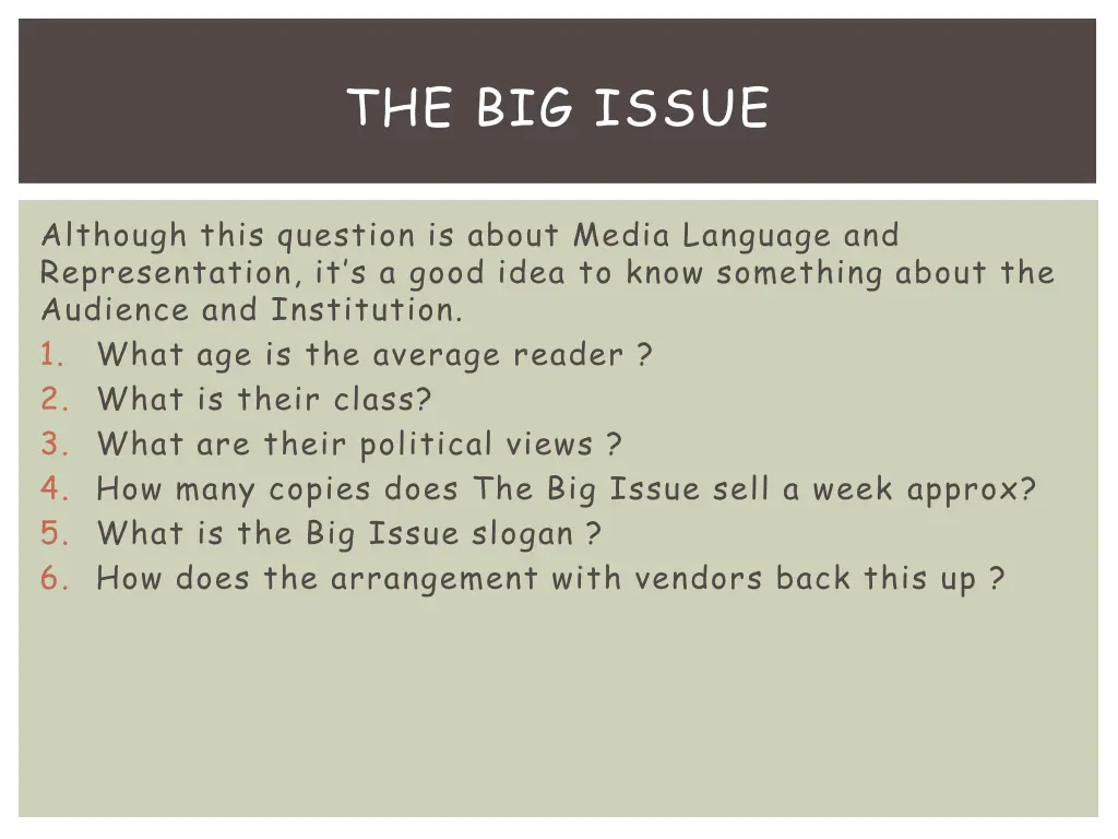 the big issue