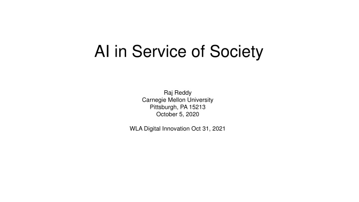 ai in service of society