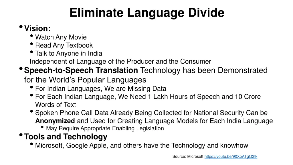 eliminate language divide