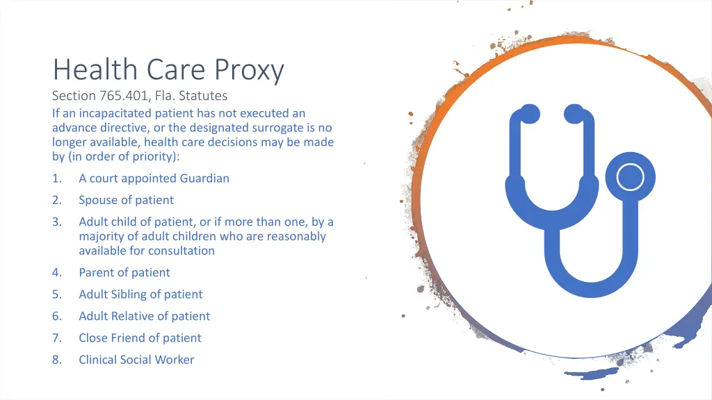 health care proxy section 765 401 fla statutes