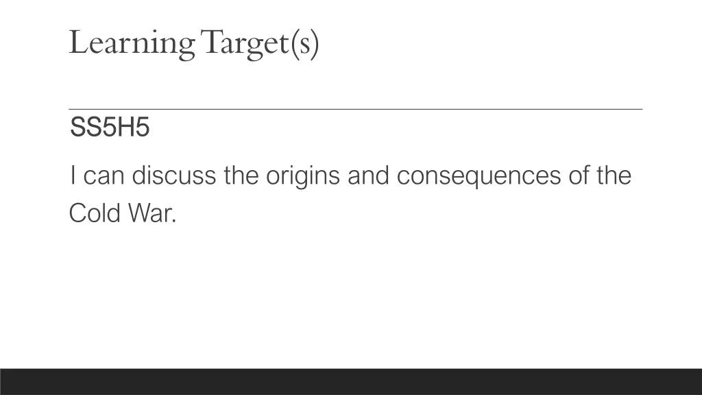 learning target s