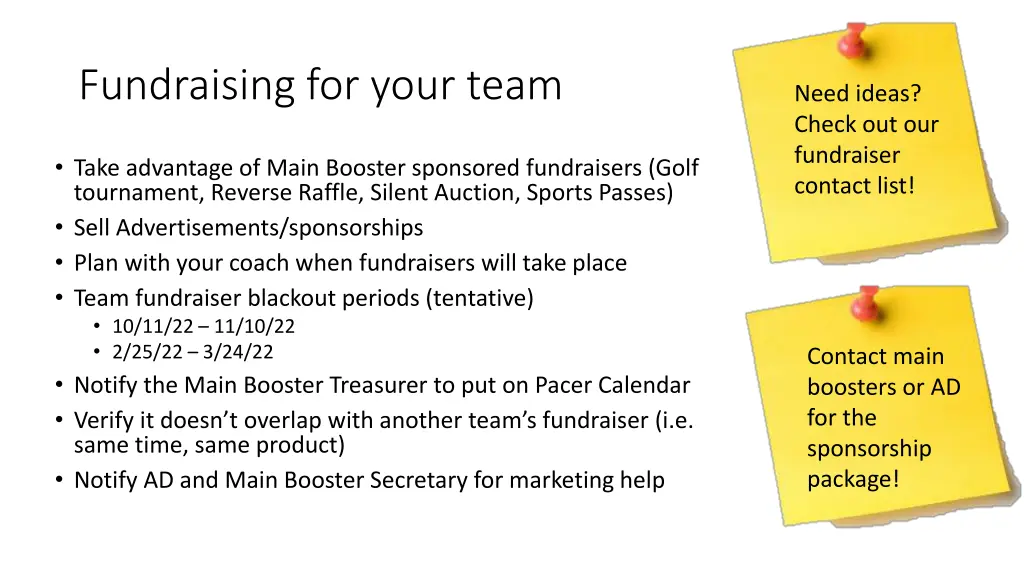 fundraising for your team